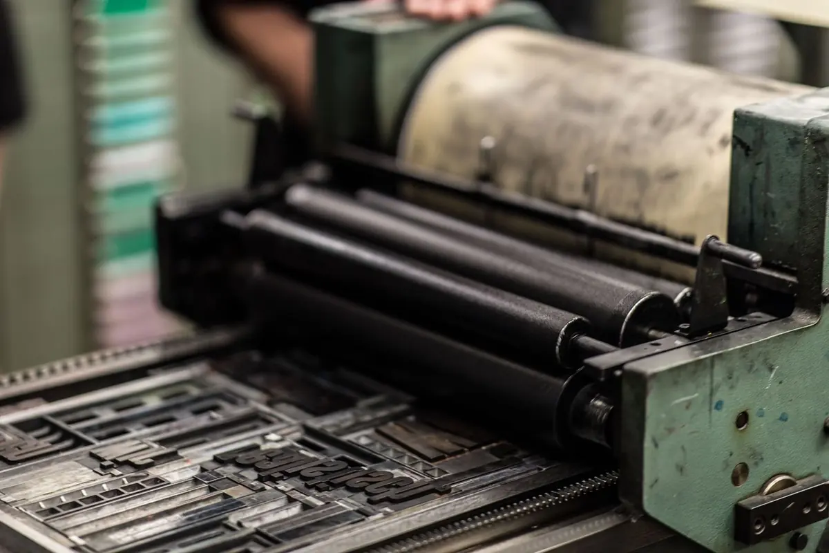 Rollers of a commercial printing press